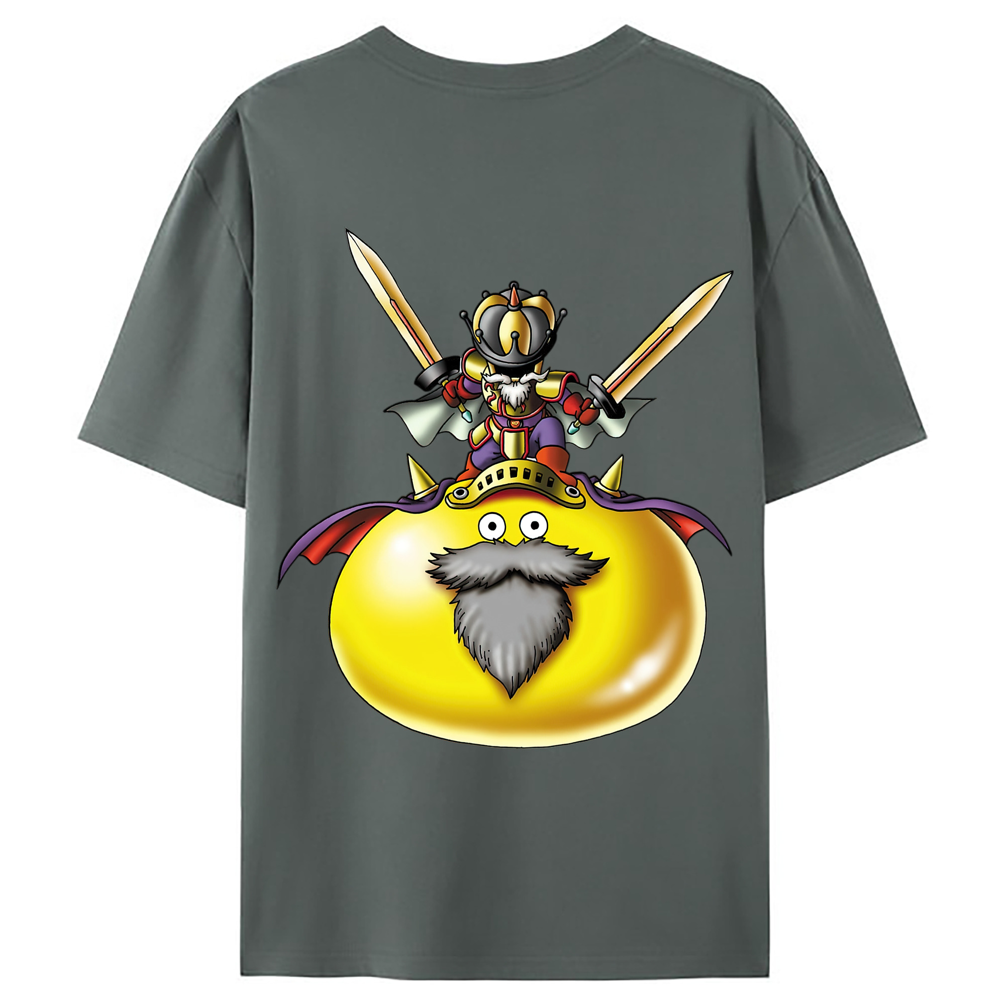 （画像用） ドラゴンクエスト Doragon Kuesuto Dragon Quest 綿100％ メンズ半袖Tシャツ（バックプリント） 通気性